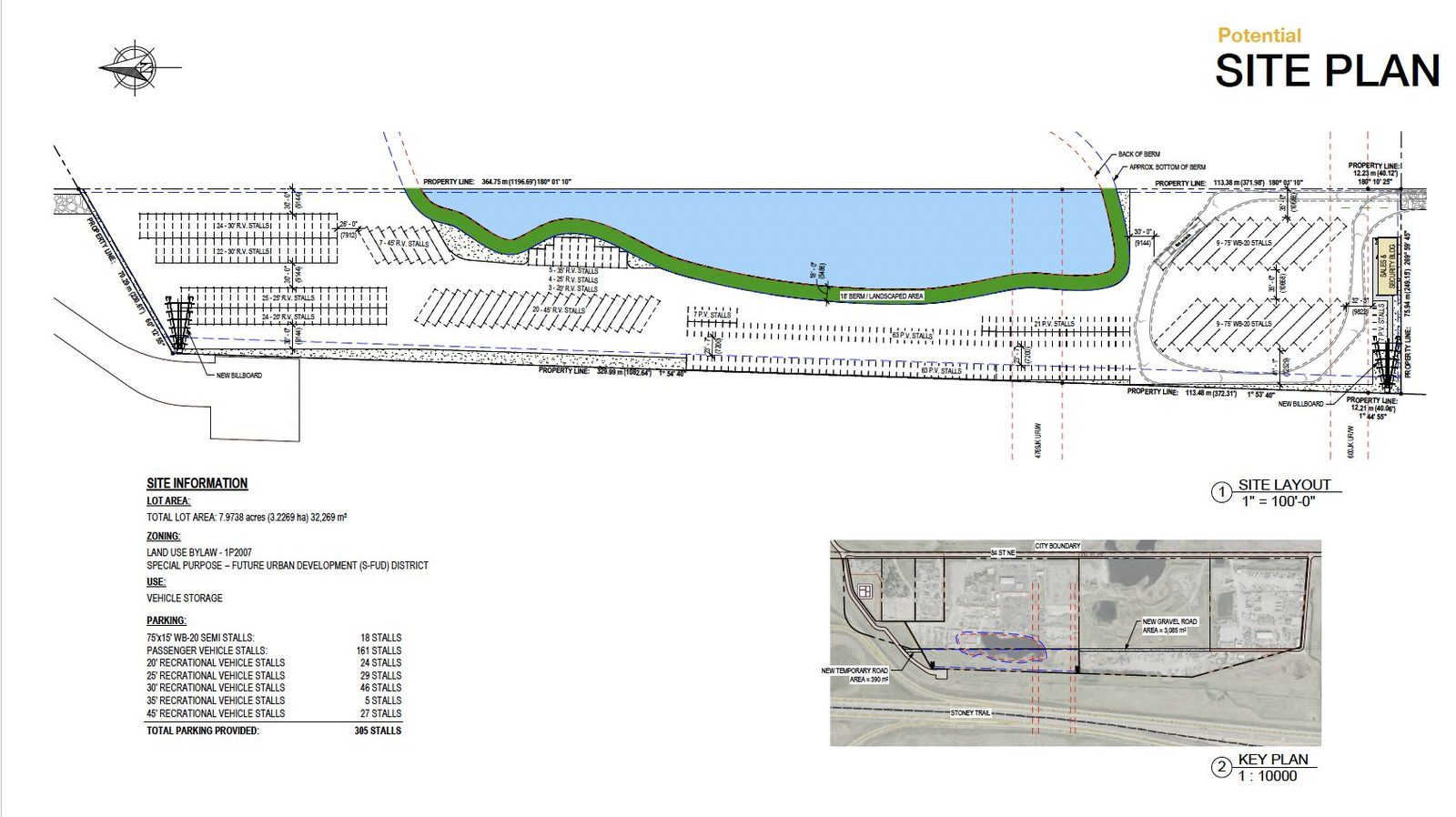 Potential site plan for the 305-stall configuration