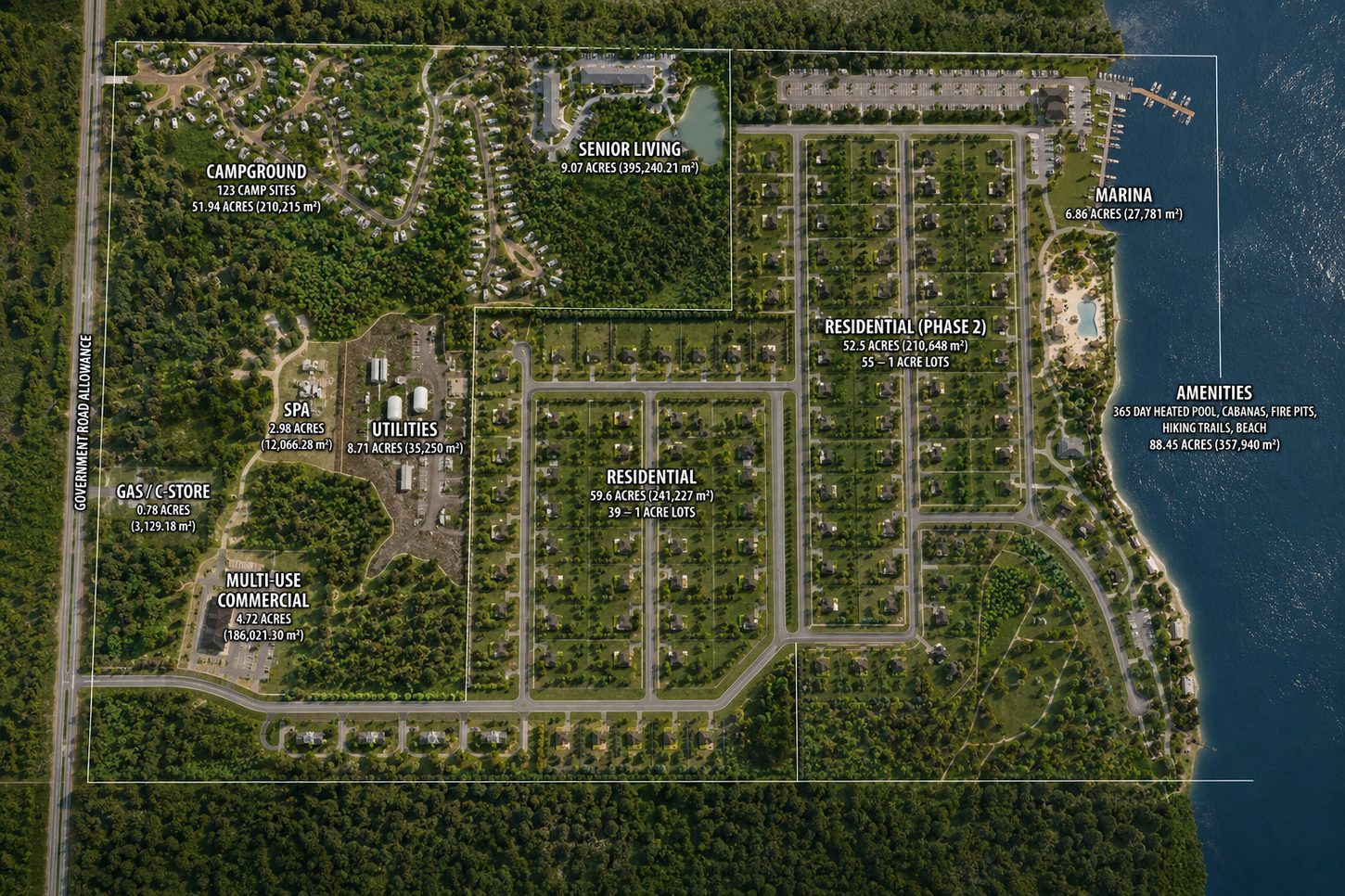 Moon Haven master plan concept on Gull Lake